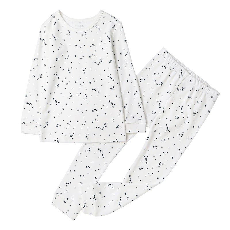 Owlivia 100% Organic Cotton Baby Long Sleeve Pajama Sets, Toddler Boy Girl 2-Piece Sleepwear(2 Years, Blue Star) - Image 1